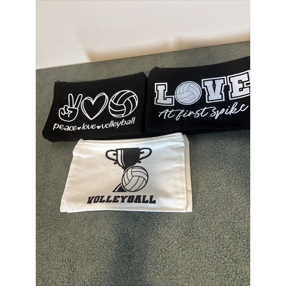 14 Pcs Volleyball Makeup Bags Bulk - Cosmetic Pouches for Team Gifts & Travel
